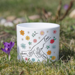 Keraamiline lillepott "Ema ja lapsed" laste nimedega