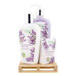 Kosmeetika kinkekomplekt "Lavendel SPA" (vedel seep 300ml + kehapiim 250ml + seep 100g)