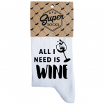 Naiste sokid &bdquo;All I need is wine&ldquo;