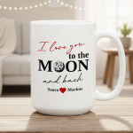 XL kruus "To the moon and back" Sinu valitud nimedega (450ml)