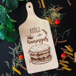 Graveeritud puidust l&otilde;ikelaud "K&ouml;&ouml;gi kuningas"