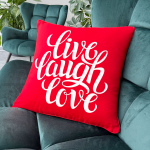 Dekoratiivpadi "Live, Laugh, Love"
