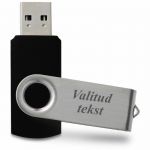 Klassikaline USB-m&auml;lupulk soovitud graveeritud tekstiga (must, 16 GB)