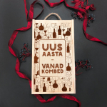 Puidust 2 pudeli karp "Uus aasta, vanad kombed"