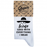 Naiste sokid &bdquo;Wine goes with everything&ldquo;