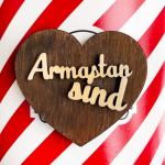 3D s&uuml;damekujuline magnet "Armastan sind"