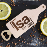 Pudeliavaja - l&otilde;ikelaud "Isa" Sinu valitud aastaga