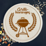 Puidust, graveeringuga l&otilde;ikelaud &bdquo;Grillikuningas&ldquo;