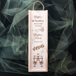 Puidust pudelikarp "S&otilde;pru huvitab, kas veini on"