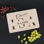 Ristk&uuml;likukujuline puidust l&otilde;ikelaud "Parim isa" teie valitud nimega