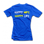 Naiste T-s&auml;rk &bdquo;Happy wife&ldquo;