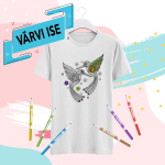 Laste T-s&auml;rk "V&auml;rvi ise! Linnud"