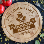 &Uuml;mmargune bambusest l&otilde;ikelaud "Siin l&otilde;ikab peekonit parim ristiisa"