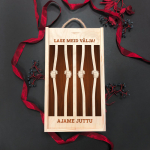 Puidust 2 pudeli karp "Lase meid v&auml;lja - ajame juttu"