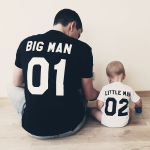 T-s&auml;rkide komplekt "Big man and Little man" numbritega seljal