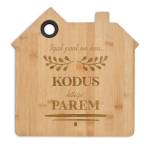 Majakujuline bambusest l&otilde;ikelaud "Igal pool on hea, kodus k&otilde;ige parem"