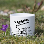 Keraamiline pott "Vanaisa ja vanaema" lapselaste nimedega
