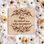 Puidust tassialus - pusle "Kas tuleksid minu pulma tunnistajaks?" Sinu valitud nimega