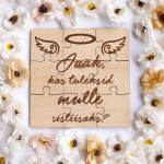 Puidust tassialus - pusle "Kas tuleksid mulle ristiisaks?" Sinu valitud nimega