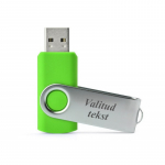 Klassikaline USB-m&auml;lupulk soovitud graveeritud tekstiga (roheline, 16 GB)