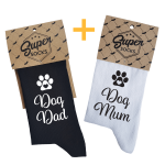Sokkide komplekt paarile "Dog Dad & Mum"
