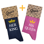 Sokkide komplekt paarile "King & Queen"
