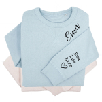 UNISEX pastelne Sully pusa "Ema" laste nimedega varrukal