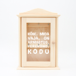 Puidust v&otilde;tmekarp klaasiga "Armastus, perekond, kodu"