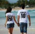 T-s&auml;rkide komplekt &bdquo;Together Since&ldquo; valitud aastaarvuga