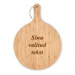 XXL bambusest &uuml;mmargune l&otilde;ikelaud Sinu valitud tekstiga (31 cm)