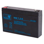 AGM-aku MW Power MW 7,2-6 6 V 7,2 Ah, sobiv UPS-seadmetele APC, Ever, Fideltronic, h&auml;ires&uuml;steemidele ja kaaludele
