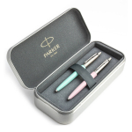 Parker Jotter Originals Pink ja Mint Pastapliiatsi kinkekomplekt metallkorpusega