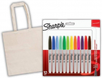 Sharpie Fine 12-osaline komplekt koos puuvillase kotiga