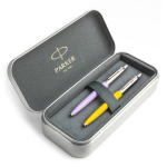 Parker Jotter Originals Lilac ja Yellow Pastapliiatsi kinkekomplekt metallkorpusega