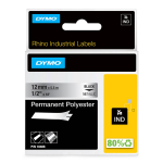 DYMO Rhino pol&uuml;esterteip 12 mm x 5,5 m / must metallikul / (18486)