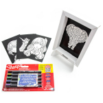 5 v&auml;rvi Sharpie loominguliste akr&uuml;&uuml;lmarkeri komplekt koos v&auml;rviraamatuga