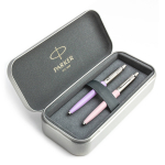 Parker Jotter Originals Lilac ja Pink Pastapliiatsi kinkekomplekt metall&uuml;mbrisega