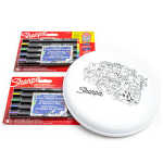 10 v&auml;rvi Sharpie akr&uuml;&uuml;lmarkerite komplekt frisbeega v&auml;rvimiseks