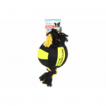 Flamingo dog toy Matchball Aqua Ball with rope Black & Yellow &Oslash; 13 cm | 5400585011067