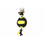 Flamingo Dog Toy Matchball Aqua Ball with rope Black & Yellow  &Oslash; 18 cm | 5400585011050