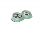 Wave Double INOX  pet bowl with antislide  29,5x16x6,5 h cm- L 0,230+0,230,  different colors | 8016040804173