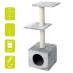 Scratching tree PALAZZO 30x30x90cm Grey | 4047059406205