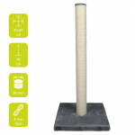 Extra high Scratching Tree for cats 40x40x90 cm grey | 4047059408667