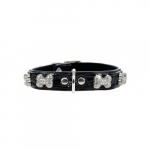 Hunter Collar Modern Art Bone 35 nickel-plated Faux Leather black/Faux Leathe | 4016739983169