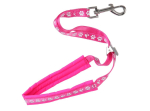 Groom Professional Audie Padded Grooming Noose with Metal Slider, Paw Print, Pink
