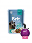 Brit Premium Cat Delicate Fillets in Gravy with Beef 85g - konservi kaķiem | 8595602570584