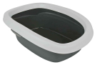 Trixie Carlo Cat Litter Tray with Rim Size 1, 31 x 14 x 43 cm, Dark Grey/Light Grey | 4011905401119
