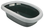 Trixie Carlo Cat Litter Tray with Rim Size 2, 39 x 17 x 58 cm, Dark Grey/Light Grey | 4011905401218