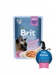 Brit Premium Cat Delicate Fillets in Gravy with Salmon for Sterilised 85g - konservi kaķiem | 8595602570607