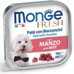 Monge Dog Fresh Pate and Chunkies with Beef 100 g | 8009470013079